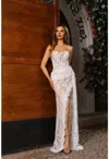 Terani Couture 251p4008 Long Lace Formal Prom Dress In Gray