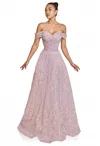 Terani Couture 251p4041 Long A Line Formal Prom Dress In Pink