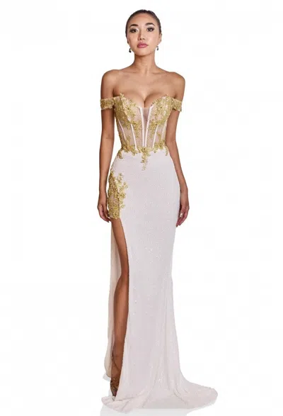 Terani Couture 251p4083 Prom Long Fitted Formal Dress In White