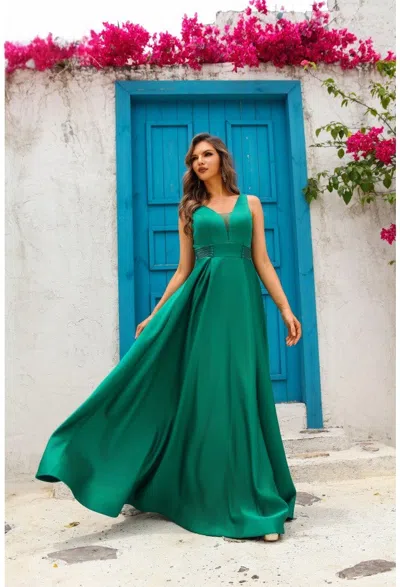 Terani Couture 251p4113 A Line Long Ball Gown Formal Prom Dress In Green