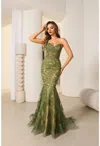 Terani Couture 251p4355 Long Formal Mermaid Prom Dress In Green