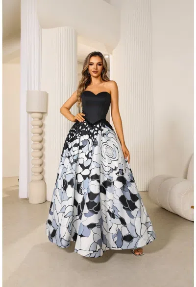 Terani Couture 251p4373 Printed Long Ball Gown Formal Prom Dress In Multi