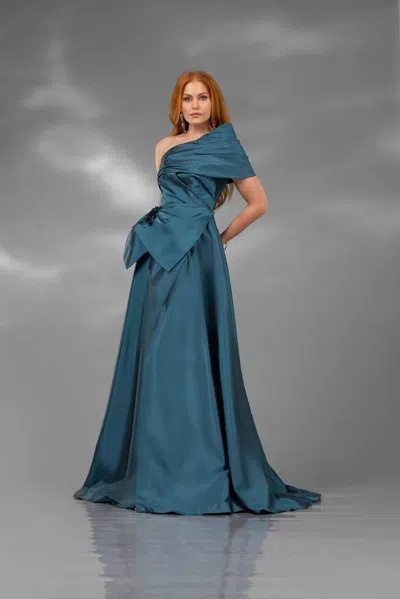 Terani Couture 252e5102 A Line Formal Evening Dress In Green