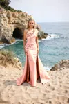 Terani Couture 252e5116 Long Formal Overskirt Bodycon Evening Dress In Pink