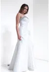 Terani Couture 252e5131  Fitted Long Bridal Gown Beaded Wedding Dress In White