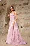 Terani Couture 252e5134 Long Fitted Formal Overskirt Evening Prom Dress In Pink