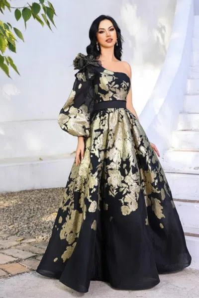 Terani Couture 252e5140 Long Ball Gown Formal Metallic Evening Dress In Multi