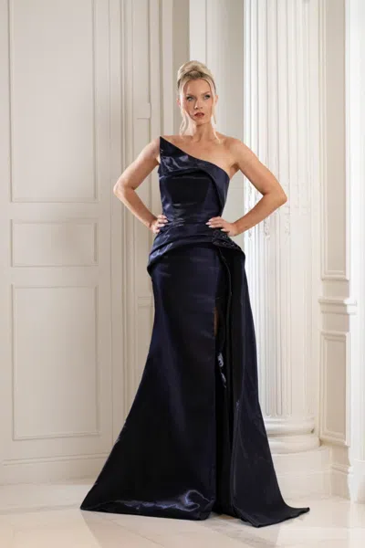 Terani Couture 252e5150 Fitted Formal Slit Long Evening Dress In Purple