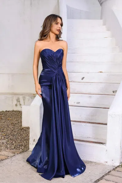 Terani Couture 252e5512 Prom Fitted Long Evening Formal Dress In Blue