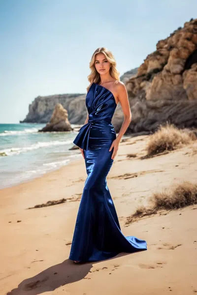 Terani Couture 252e5513 Mermaid Long Evening Formal Dress In Blue