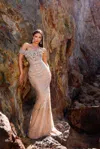 Terani Couture 252gl5227 Fitted Long Formal Beaded Prom Dress In Neutral