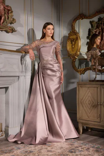 Terani Couture 252m5344 Long Formal Mother Of The Bride Dress In Neutral