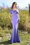 Terani Couture 252m5347 Fitted Long Evening Formal Dress In Purple