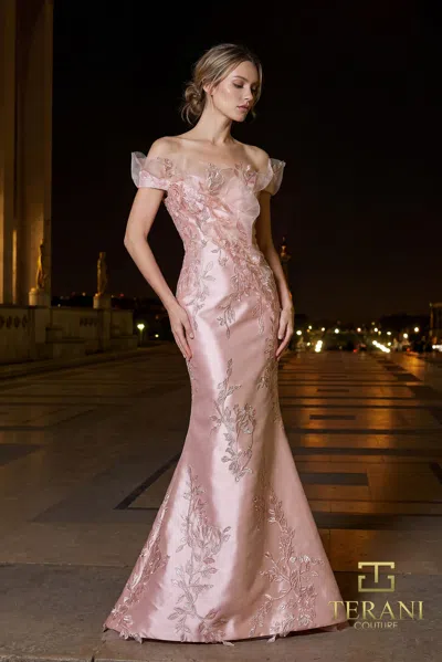 Terani Couture 261e6270 Long Formal Mermaid Evening Dress In Pink