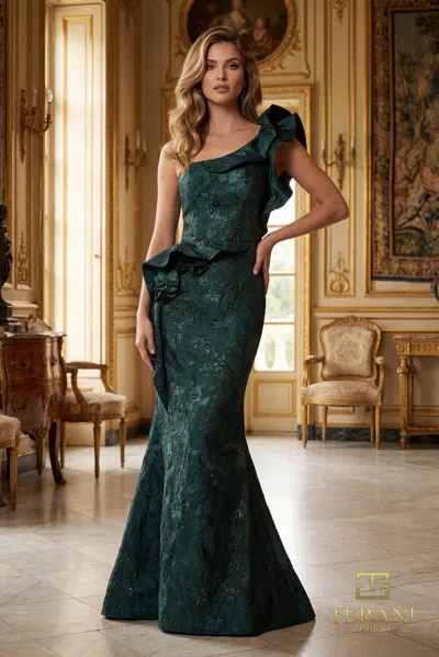 Terani Couture 261e6678 Long Mermaid Evening Formal Dress In Green