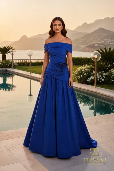 Terani Couture 261m6419 Ball Gown Long Formal Dress In Blue