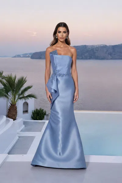 Terani Couture 261m6462 Mermaid Long Formal Beaded Evening Dress In Brown