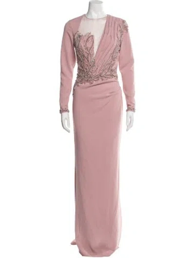 Pre-owned Terani Couture Asymmetrical Long Dress In Pink