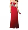 Terani Couture Beaded Halter Prom Dress In Red In Red