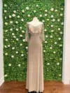 Terani Couture Beaded Off Shoulder Mother Of The Bride Dress In Taupe In Neutral