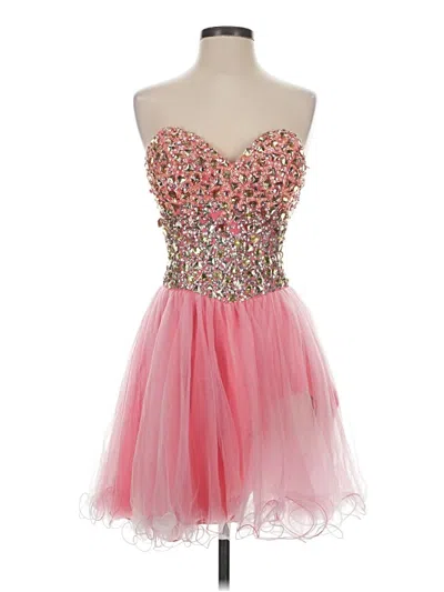 Pre-owned Terani Couture Cocktail Dress In Pink