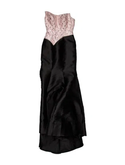 Pre-owned Terani Couture Colorblock Pattern Long Dress In Multi