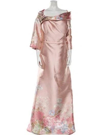 Pre-owned Terani Couture Cowl Neck Long Dress W/ Tags In Pink