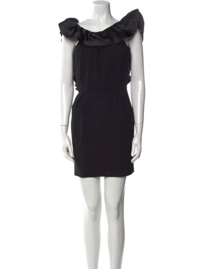 Pre-owned Terani Couture Cowl Neck Mini Dress In Black