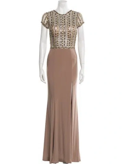 Pre-owned Terani Couture Crew Neck Long Dress W/ Tags