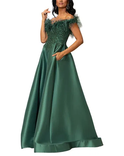 Terani Couture Embellished Ballgown In Green