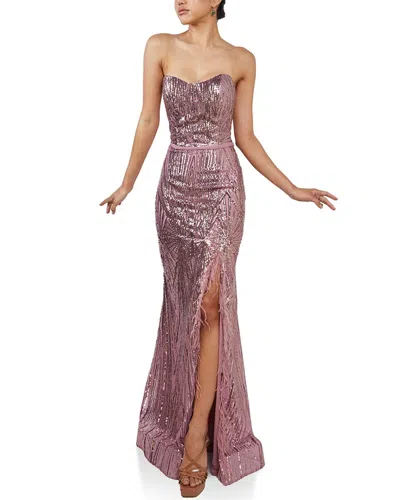 Terani Couture Embellished Maxi Dress In Blush