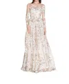 Terani Couture Evening Gown In Champagne In White