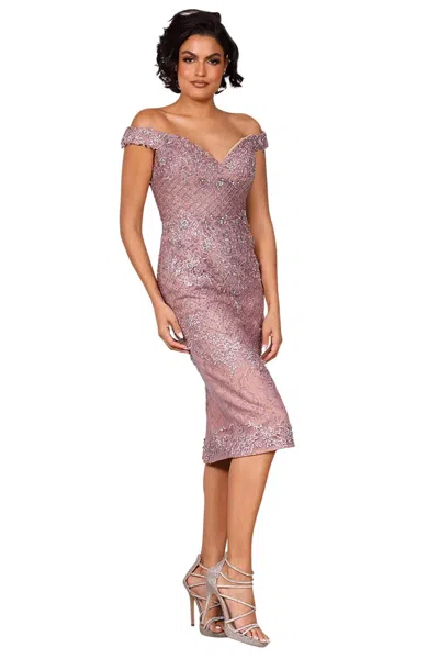 Terani Couture Formal Cocktail Dress In Mauve In Purple
