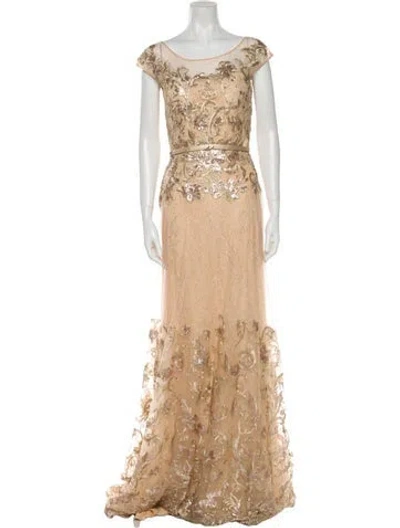 Pre-owned Terani Couture Lace Pattern Long Dress W/ Tags