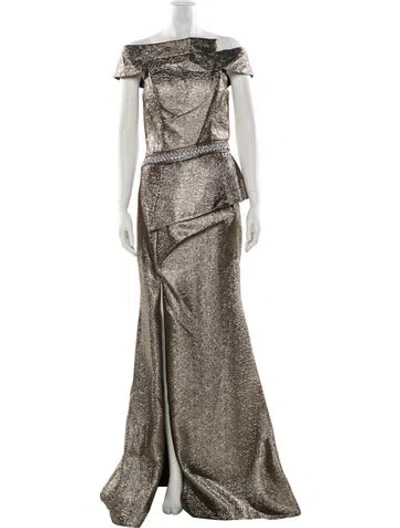 Pre-owned Terani Couture Off-the-shoulder Long Dress