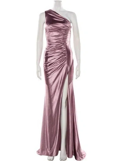 Pre-owned Terani Couture One-shoulder Long Dress In Pink