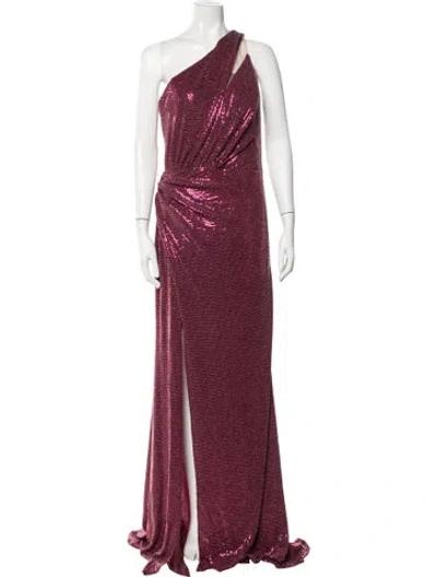 Pre-owned Terani Couture One-shoulder Long Dress In Red