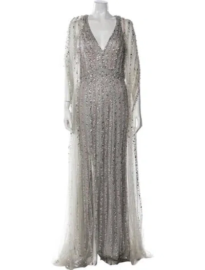 Pre-owned Terani Couture Patterned Long Dress In Multi