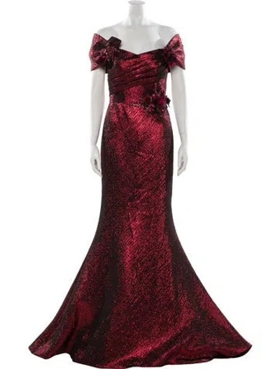Pre-owned Terani Couture Printed Long Dress