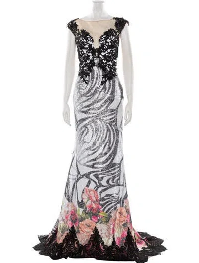 Pre-owned Terani Couture Printed Long Dress In Multi