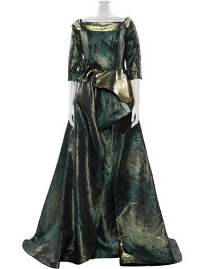 Pre-owned Terani Couture Printed Long Dress In Multi