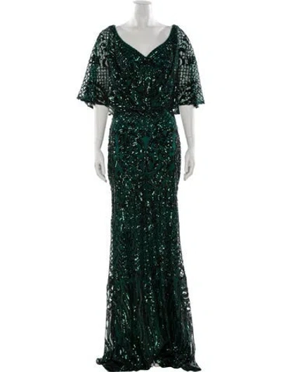 Pre-owned Terani Couture Printed Long Dress W/ Tags