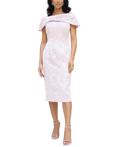 Terani Couture Solid Midi Dress In Pink