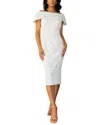 Terani Couture Solid Midi Dress In Light Blue