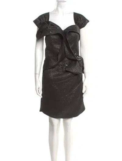 Pre-owned Terani Couture Square Neckline Knee-length Dress W/ Tags In Multi
