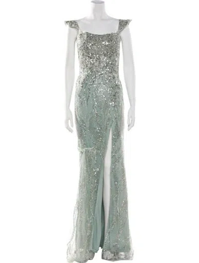 Pre-owned Terani Couture Square Neckline Long Dress