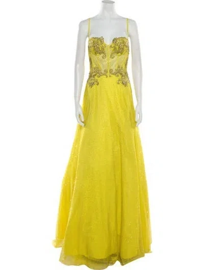 Pre-owned Terani Couture Square Neckline Long Dress W/ Tags