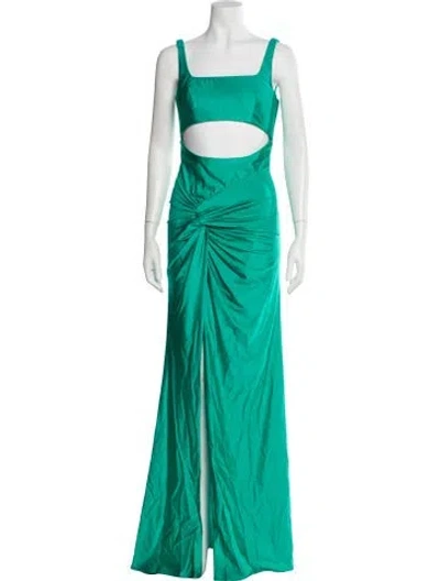 Pre-owned Terani Couture Square Neckline Long Dress W/ Tags In Green
