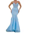 Terani Couture 241p2171 Long Mermaid Prom Dress In Blue