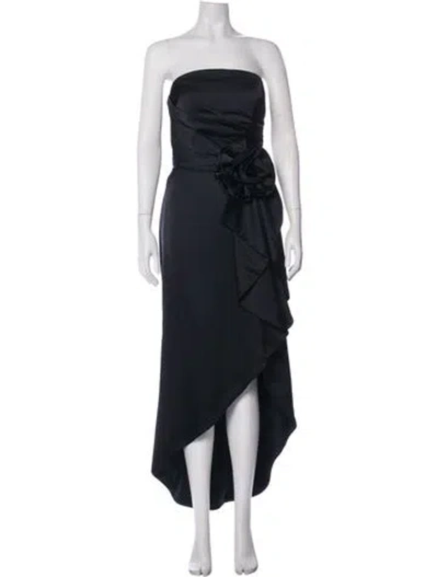 Pre-owned Terani Couture Strapless Long Dress In Blue